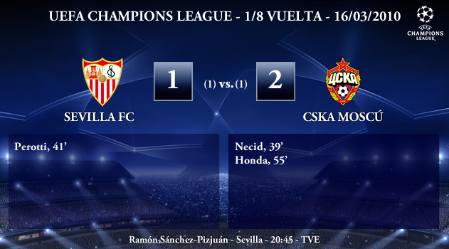 UEFA Champions League - 1/8 VUELTA - 16/03/2010 - Sevilla FC vs. CSKA Moscú
