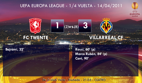 UEFA Europa League – 1/4 VUELTA – 14/04/2011 – FC Twente (1) vs. (3) Villarreal CF