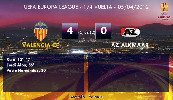 UEFA Europa League – 1/4 VUELTA –  05/04/2012 – Valencia CF (4) vs. (0) AZ Alkmaar
