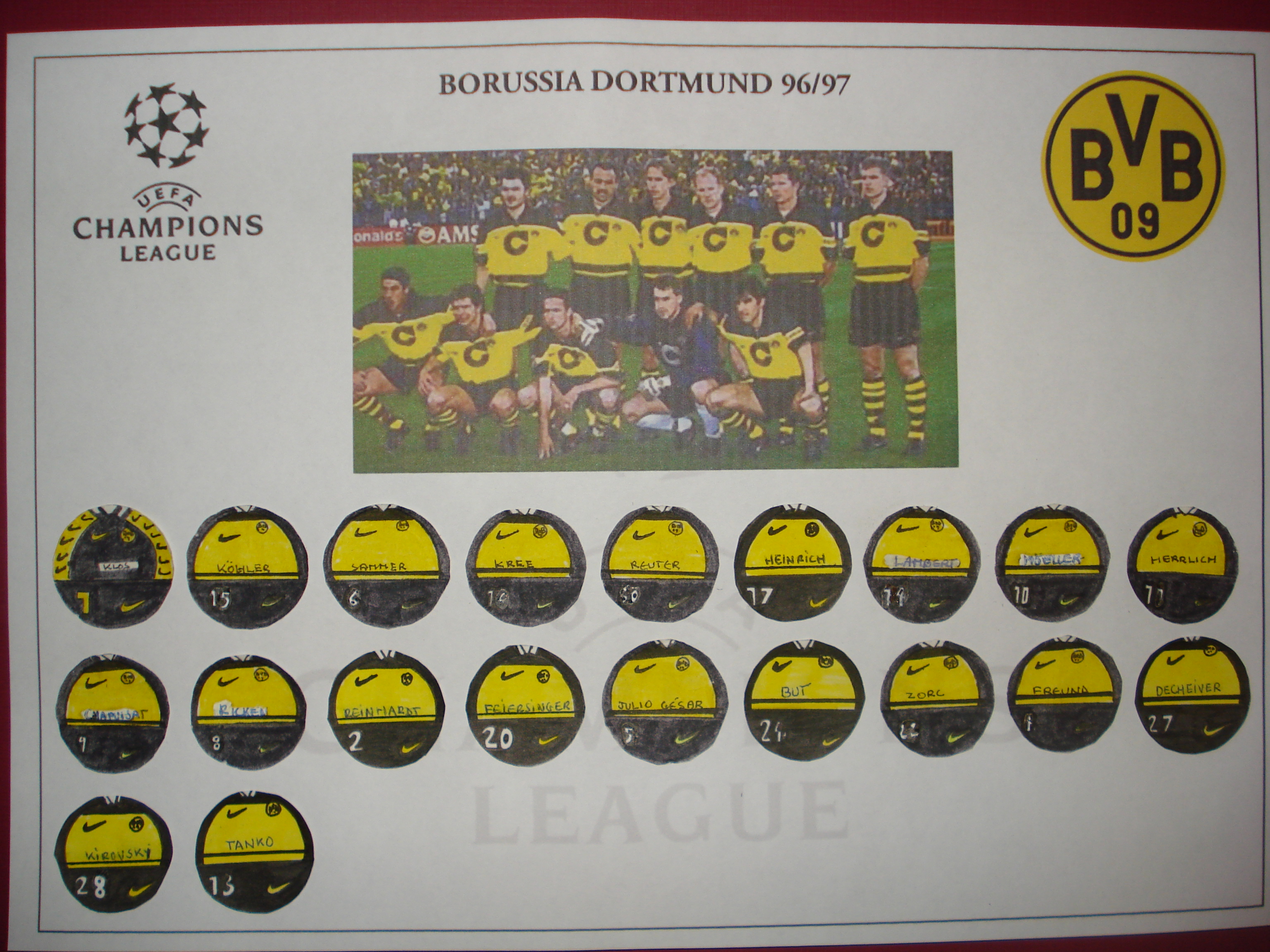 Fútbol chapas: Borussia Dortmund UEFA Champions League 96/97