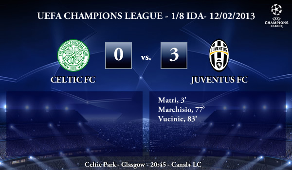 UEFA Champions League - 1/8 IDA - 12/02/2013 - Celtic FC (0) vs. (3) Juventus FC