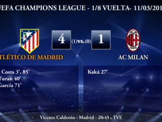 UEFA Champions League - 1/8 VUELTA - 11/03/2014 - Atlético de Madrid (4) vs (1) AC Milan